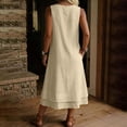thumbnail image 5 of Levmjia Womens Dresses Flowy Elegant Solid Color Dress and Sleeveless Round Neck One-Piece Set Plus Size Sleeveless Commute Maxi Dress, 5 of 7