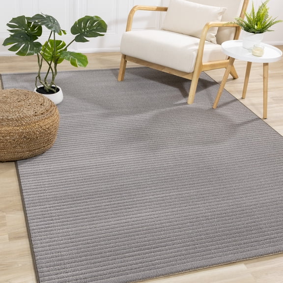 Rug Branch Contemporary Tonal/Solid Grey Stripes Indoor Area Rug - 5' x 8'