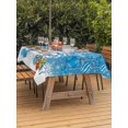 thumbnail image 2 of Outdoor Tablecloth with Umbrella Hole and Zipper, Blue Christmas Rectangle Table Cloth 52x70 Inch Waterproof Tablecloth, Snowman Xmas Tree Ball Gifts Winter Picnic Table Cover for Patio Camping, 2 of 7