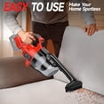 thumbnail image 4 of Cordless Vacuum for Milwaukee M18 Battery, 5 in 1 Handheld Electric Vacuum Cleaner with 500W Motor, 46 CFM Portable Hand Vacuum with LED Light & 4 Multi Nozzles for Floor, Carpet, Car (Tool Only), 4 of 8