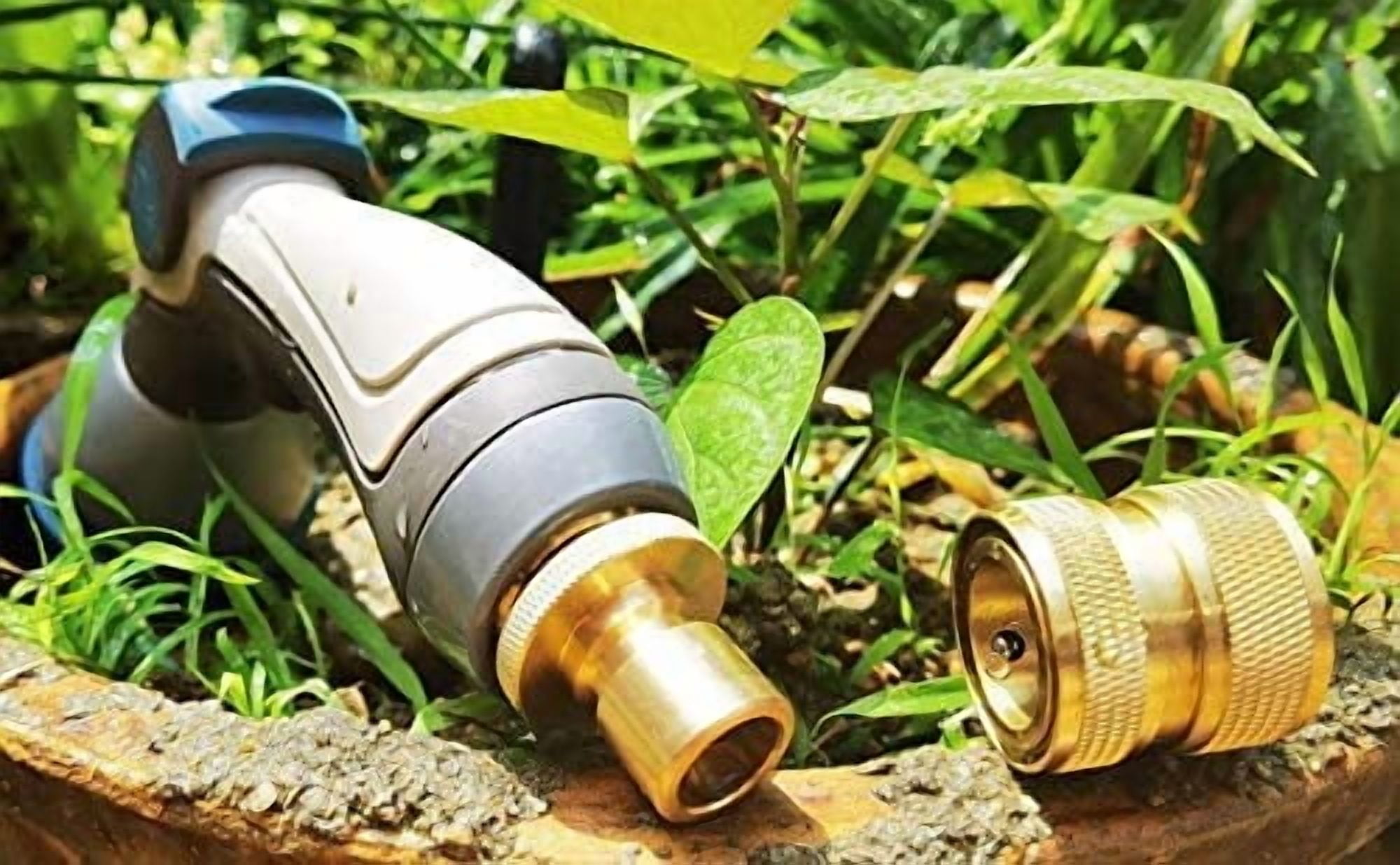 HRTGFD-Brass 4-Piece Quick Connect Garden Hose Fittings 2 Sets
