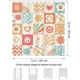 thumbnail image 6 of Cute Retro Shower Curtain, Abstract Checkerboard Smiley Rainbow Orange Flower Bathroom Curtain 72 x 72 Inch Polyester Fabric Waterproof Bath Curtain with 12 Hooks, 6 of 6