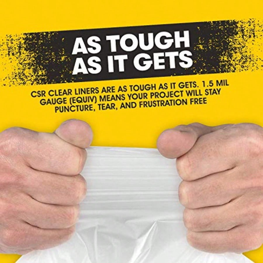 33 Gallon Clear Trash Bags - 33" x 39" - 1.5 MIL (eq) - Heavy Duty Industrial Liners Clear Garbage Bags for Recycling, Contractors, Storage, Outdoor, 1 Count (Pack of 100)