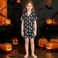 thumbnail image 2 of FYDUU Girls Pajamas Short Sleeve Button Down Short Set Cute Halloween Print Pajama Sets Kids Soft Sleepwear Loungewear Nightwear 13-14 Years, 2 of 4