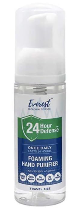 Everest - 24 Hour Defense Foaming Hand Purifier 50ml - Travel Size - 4 Pack
