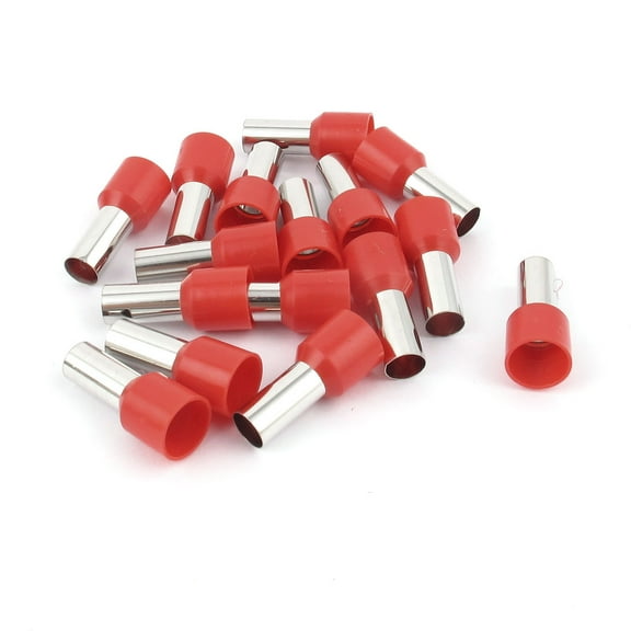 15 Pcs Wire Crimp Connector Terminal Pre Insulated Ferrule Red E16-12 6AWG 16mm2