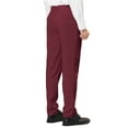 thumbnail image 3 of INSPIRE CHIC Men's Dress Trousers Solid Color Flat Front Skinny Business Pants 36 Burgundy, 3 of 6