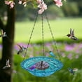 thumbnail image 5 of 2026 New Solar Cascade Hanging Bird Bath Fountain, Outdoor Hanging Bird Bath, Large Humming Birds Baths Fountains, with Solars Pump & Glass Bowl, for Outdoor, Gardens (Blue-Upgraded), 5 of 9