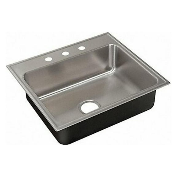 Drop-In Sink, Drop-In Mount, 3 Hole, 28" x 16", Stainless steel