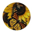 thumbnail image 4 of PIKWEEK Sunflower Gifts Sunflowers with Butterfly Yellow Botanical Nature Garden Flowers with Elastic Edge Round Tablecloth White, 4 of 8