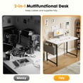 thumbnail image 2 of CONCETTA 40 Inch Computer Writing Desk with Storage Bag, Steel Frame for Home Office Study, White, 2 of 8