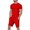 Red, variant on Mens Short Sets 2 Piece Outfits Summer Casual Soft Breathable Cotton Short Sleeve Shirts and Shorts Solid Color Men's Fashion Clothes Yellow, Size XL