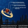 thumbnail image 2 of Gem Stone King 18K Yellow Gold Plated Silver Red Garnet and Blue Created Sapphire Filigree Style 3 Stone Ring for Women (2.70 Cttw, Oval 8X6MM and 6X4MM) (Size 8), 2 of 6