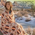 thumbnail image 4 of Sacred Thread Fleece Blanket South Western, Reversible Mexican, Vibrant Aztec Blankets and Throws for Aztec Decor for Home (White Flannel / Sherpa) (King (87''x95''), 4 of 10