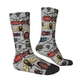 thumbnail image 2 of Goofa Bright Insects Printed Men's Crew Socks, Soft Durable Breathable Moisture-Wicking with Odor Control Cotton socks, 2 of 9