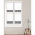thumbnail image 2 of Window Privacy Film, Black Brown Modern Stripes Sun Blocking Window Tint Film Heat Control One Way Blackout Window Film, Country Chic White Stiped Geometric Lines Non Adhesive Static Cling 17.7x78.7, 2 of 7