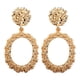 thumbnail image 4 of 1 Par Elegante Hueco Cuelga Los Pendientes, Joyería De De Corte Oval Clásica Para - dorado, 4 of 7