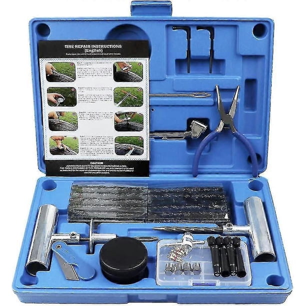 Heavy Duty Tire Repair Kit 67 Piece Set For Motorcycle, Atv, Jeep, Truck, Tractor Flat Tire Puncture Repair