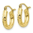 thumbnail image 2 of 10K Yellow Gold Earring Hoop Women'S 8 mm 3 Diamond-Cut 3Mm Round Earrings, 2 of 2