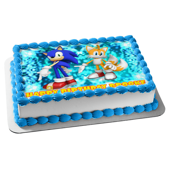 Sonic The Hedgehog and Tails Edible Cake Topper Image ABPID01258