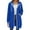 Blue, variant on Women's Mid Length Zip Up Hooded Sweatshirt Coat, Drop Shoulder Long Sleeve Jacket with Pockets, Casual Outerwear for Fall Winter Street Style and Layering-Wine