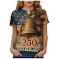 thumbnail image 6 of UngA Women's 250 Years Crew Neck T-Shirts USA 250Th Anniversary Graphic Tee Patriotic Tshirt Women (Khaki,S), 6 of 8