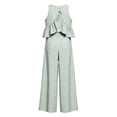 thumbnail image 4 of Women's Plaid Print Crew Neck Sleeveless Top and Straight Leg Pants Set Casual Modern Two Piece Ensemble XXL, 4 of 6