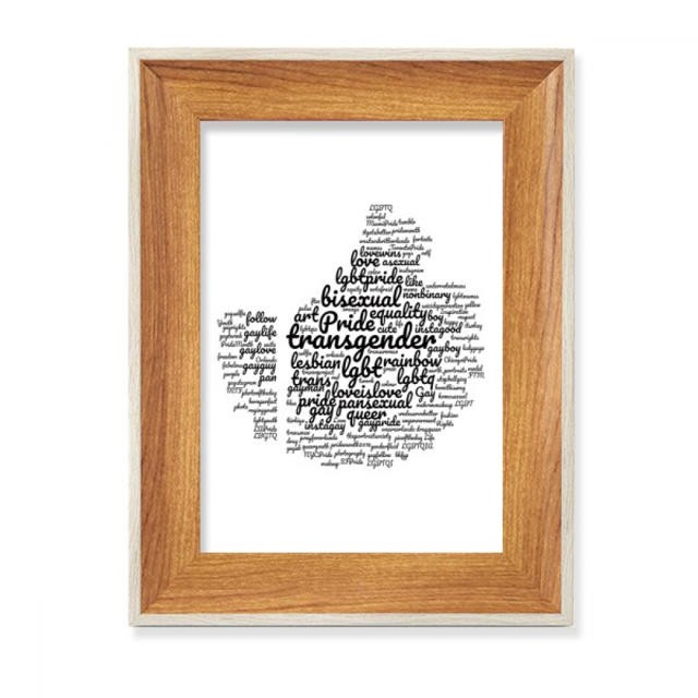 Like Thumbsup Rainbow Lgbt Wordcloud Desktop Wooden Photo Frame Display Picture Art Painting Multiple Sets