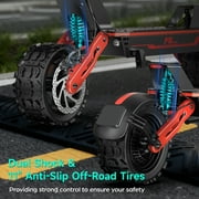 GOKEEP Electric Scooter for Adults, 1500W Peak Motor, 52V 20AH Battery, 11” Anti-Slip Off-Road Tires, Max 43mile, Foldable Escooter with NFC Smart Unlock&Turn Signals, Red
