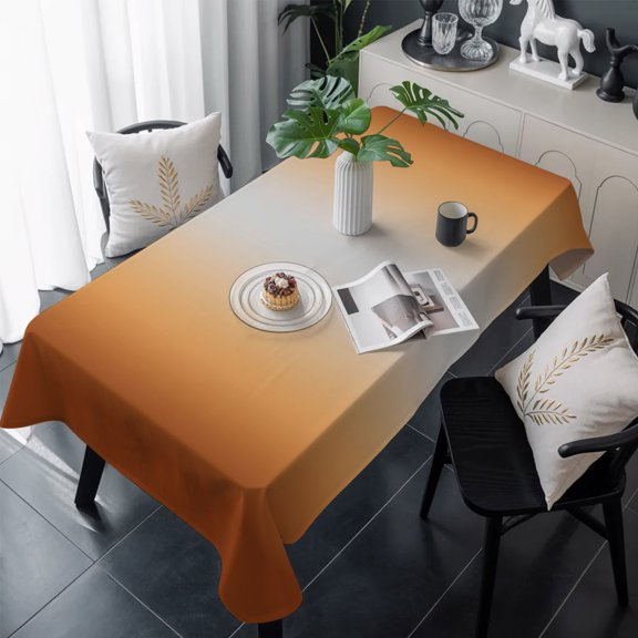 Grey Dark Brown Ombre Table Cloth Waterproof Tablecloths, Modern Abstract Art Gradient Tablecloth Dining Table Cover for Kitchen Party Tabletop Outdoor, Rectangle Tablecloth 54x108 Inch