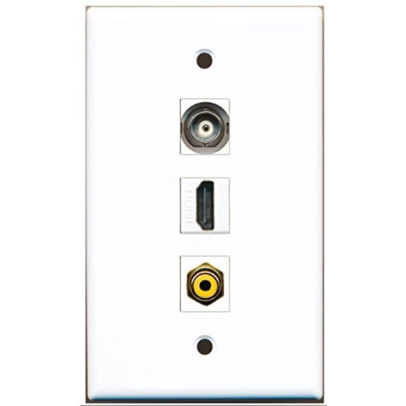 RiteAV - 1 Port HDMI 1 RCA Yellow 1 BNC Wall Plate