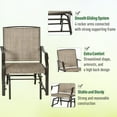 thumbnail image 4 of Outsunny 3 Piece Bistro Set with Outdoor Gliders, Glass Top Table, Brown, 4 of 9