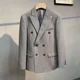 thumbnail image 4 of Chaqueta para hombre, chaquetas de vestir, abrigos, doble botonadura, trajes y blazers negros para hombre de negocios, ropa sencilla y nueva en estilo coreano 2024, 4 of 4