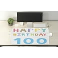 thumbnail image 2 of 100th Birthday Computer Mouse Pad, Very Old Grandparents Birthday Worn Abstract and Vintage Wish Party Image, Rectangle Non-Slip Rubber Mousepad X-Large, 35" x 15", Multicolor, by Ambesonne, 2 of 2