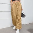 thumbnail image 2 of Women Baggy Cargo Pants Oversized Low Rise Wide Leg Parachute Pants Vintage Drawstring Sweatpants Streetwear, 2 of 6
