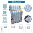thumbnail image 6 of Summer Ocean Table Runner 90 Inches, Sea Starfish Shell Flowers Lemon Blue Stripes Bed Runner Dresser Scarves Tabletop for Indoor Outdoor Parties/Ceremony/Banquet, 13" x 90", 6 of 9