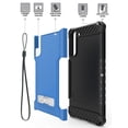 thumbnail image 4 of Tri-Shield Series for Samsung Galaxy S22 Plus 5G Case, Tri-Shield [Military Grade] Rugged Cover with Metal Kickstand [Includes Wrist Strap Lanyard] - Blue, 4 of 7