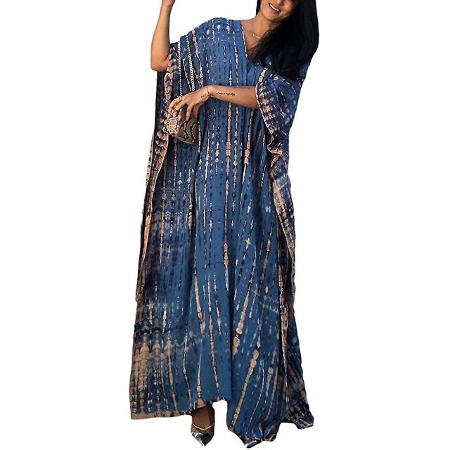 Robe de Plage Imprimée pour Femmes Manches Courtes Grande Taille Maillot de Bain Cover Ups