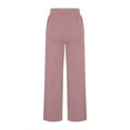 thumbnail image 6 of Womens Sweatpants Wide Leg High Elastic Waist Side Slit Trousers Casual Loose Sports Workout Pants With Pockets (L, Pink), 6 of 7
