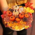 thumbnail image 1 of 50Pcs Fall Artificial Pumpkins Home Decoration Set,Simulation Fake Pumpkins Maple Leaves Pine Cones Acorns Used for Fall Table Decor, Thanksgiving,Halloween,Fall Wedding Decor - -, 1 of 7