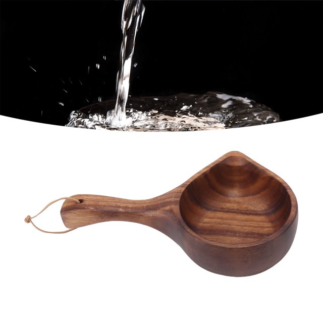 Long Handle Bowl, Tableware Ramen Bowl Scoop Shaped Wide Application Design Easy Pouring Wooden For Kitchen