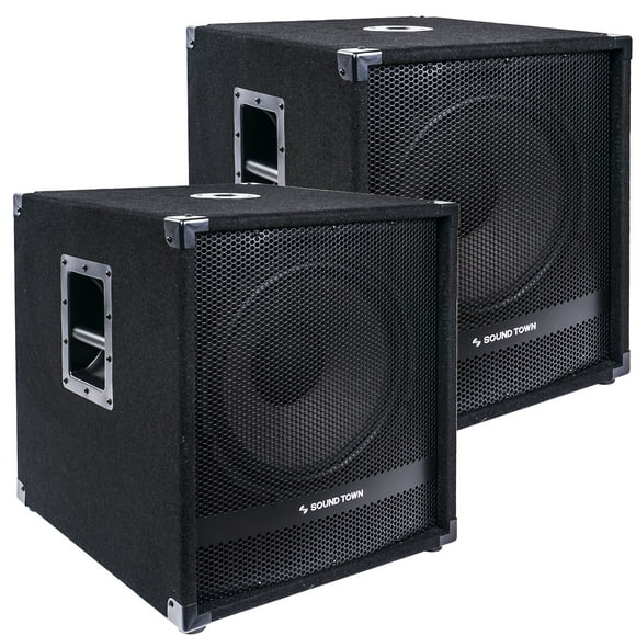 Sound Town 2-Pack 15" 3200 Watts Powered Subwoofers with Speaker Outputs, DJ PA Pro Audio Sub with 4-inch Voice Coil (METIS-15SPW2.1-PAIR)