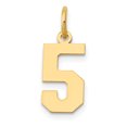 thumbnail image 1 of 14k Yellow Gold Small Number 5 Necklace Charm Pendant Charms, 1 of 6