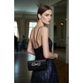 thumbnail image 3 of Bolso de noche DETARA con lazo de cristal brillante, bolso de mano negro, 3 of 9