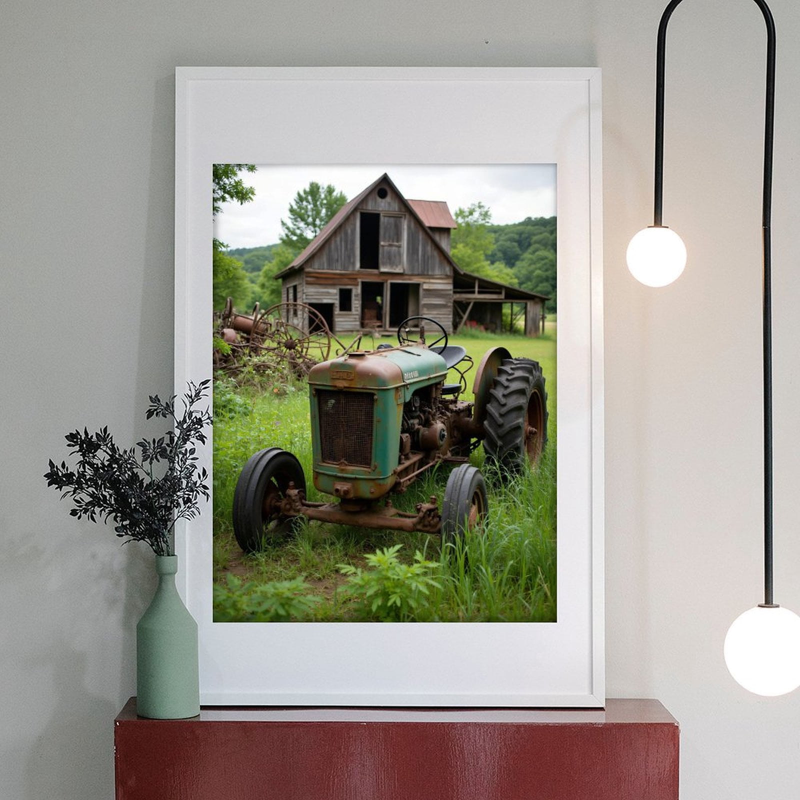 Diamond Art Kits for Adults - 5d Vintage Tractor Barn Scene Diamond Painting for Adults, Diamond Art for Adults Beginners, Diamond Painting Kits for Adults for Home Wall Decor