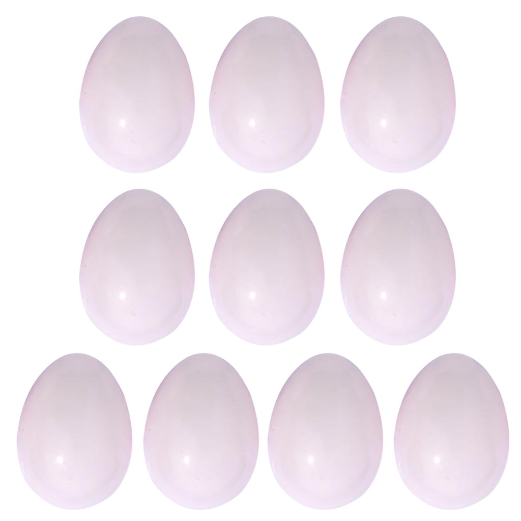 10pcs Artificial Dummy Egg Hen Poultry Chicken Prank Plastic Eggs Indoor Decors 