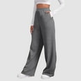 thumbnail image 3 of Ediodpoh Women’s Lined Sweatpants Wide Straight Leg Pants Bottom Sweatpants Joggers Pants Workout High Waisted Yoga Pants with Pockets Pants for Women Grey XXL, 3 of 7
