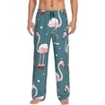 thumbnail image 2 of Lsque Flamingo Print Men's Pajama Pants, Lounge Pant - Comfortable Home Wear,Elastic Waistband, Stylish Design-Small, 2 of 9