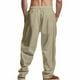 thumbnail image 3 of Ceisia Men's Trendy Solid Color Gift Elastic Drawstring Waist Straight Casual Trousers with Pockets, 3 of 9