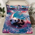 thumbnail image 3 of Homewish 3D Kawaii Panda Twin Sheet Sets for Teens, Pink Cherry Blossoms Twin Fitted Sheet, Dreamy Sky Moon Flat Sheet, Microfiber Bedroom Decor, 3-Piece, 3 of 8